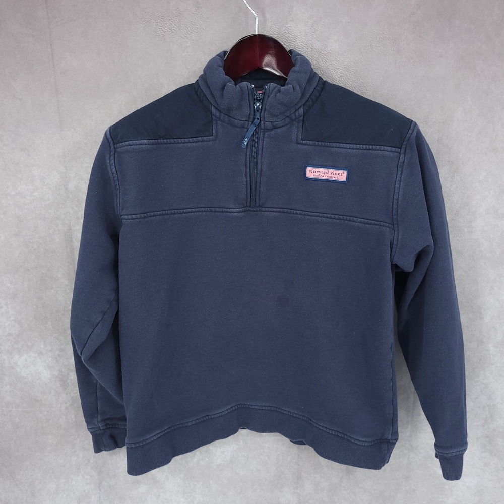 Vineyard Vines Jacket Womens XL Blue 1/4 Zip Mock Neck Cotton Pullover Outdoor